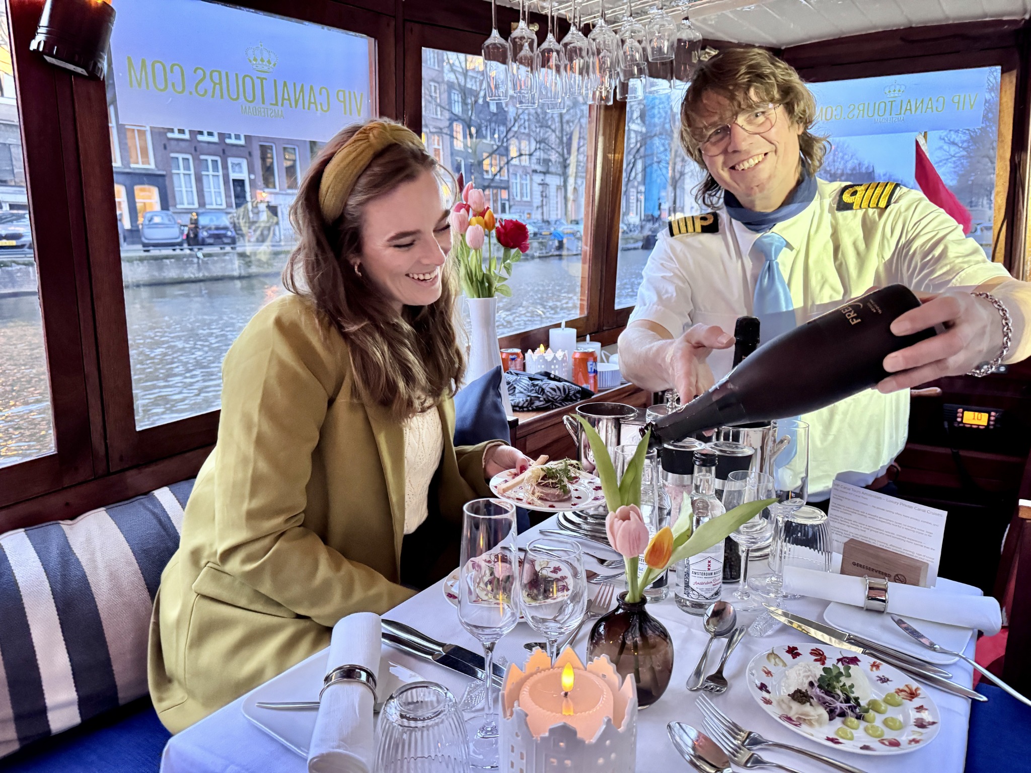 Romantic private canal cruise Amsterdam